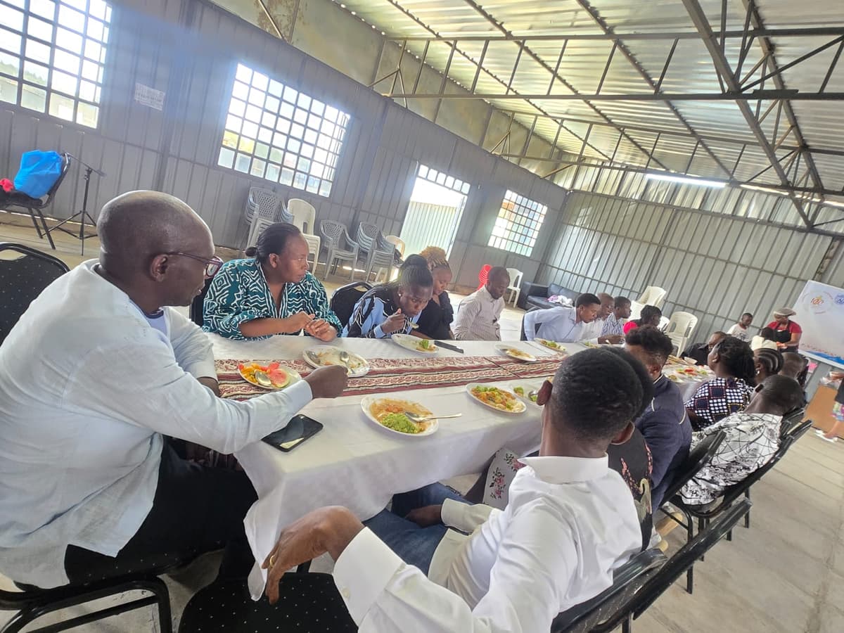 Church members connecting through fellowship and faith